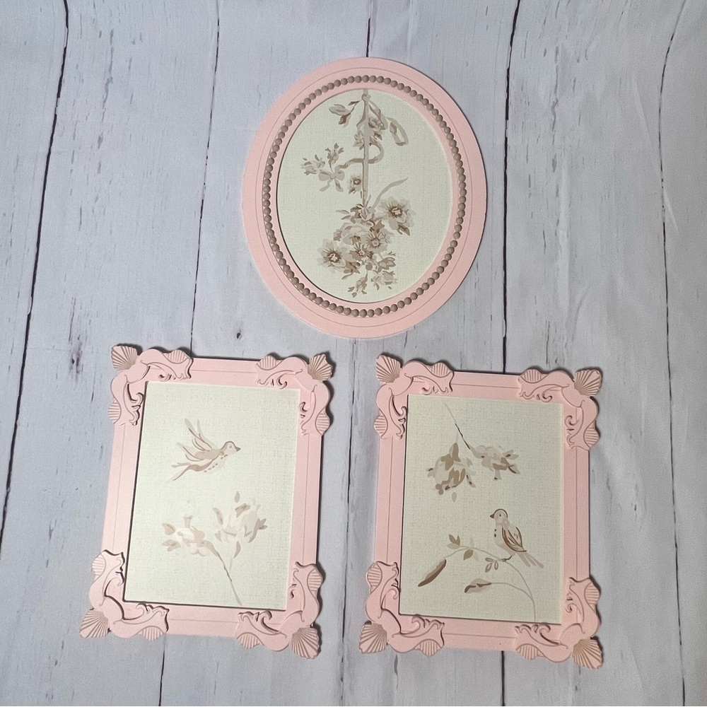 Lambs & Ivy Wall Decor 3pc Little Princess Pink and Cream set
